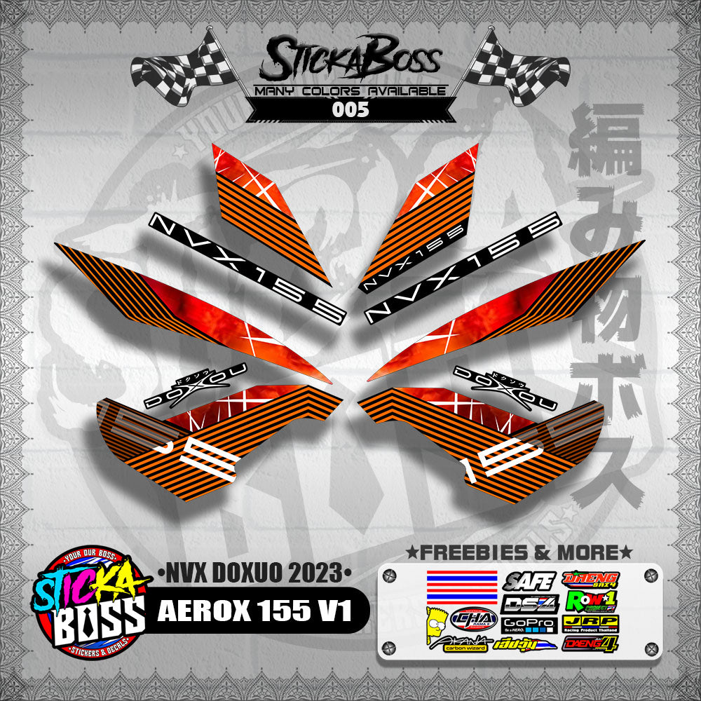 AEROX 155 V1 DECALS ( NVX DOXUO 2023 )【WITH FREEBIES】