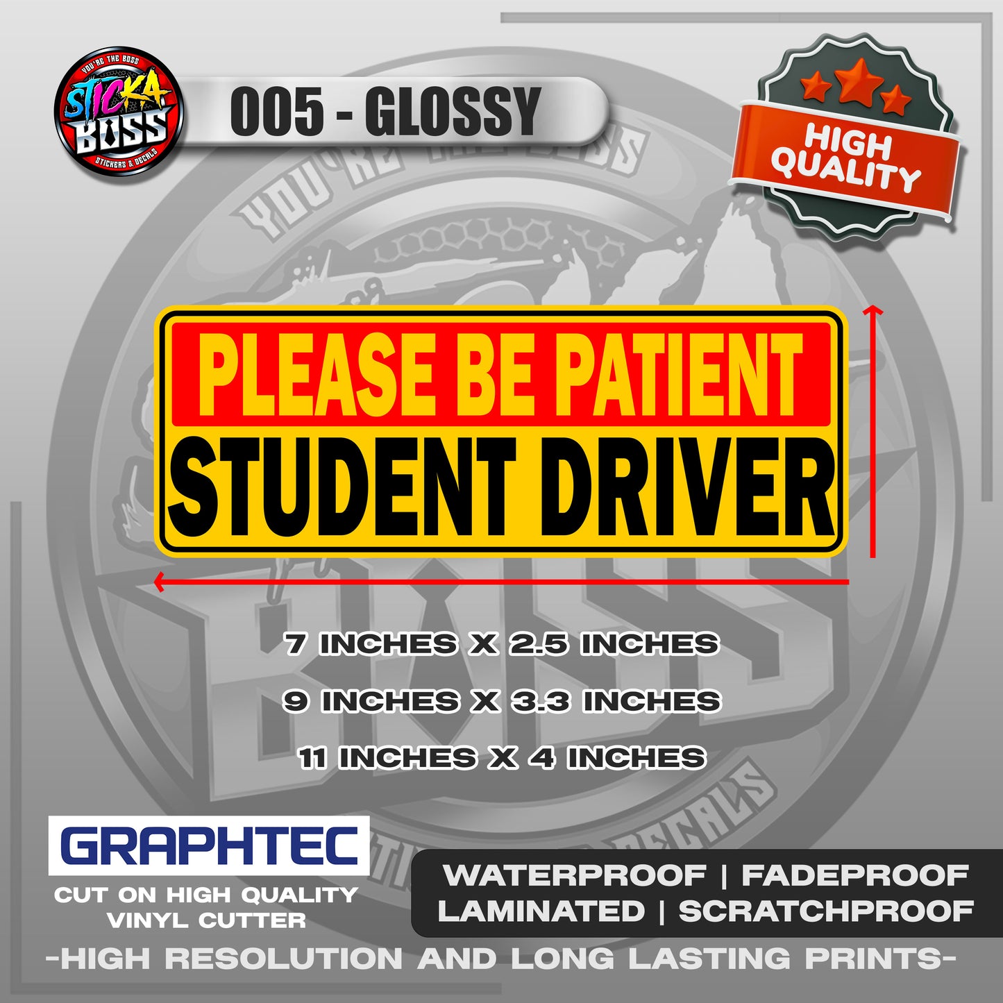 NEW DRIVER / LADY DRIVER / STUDENT DRIVER | VINYL WATERPROOF STICKER | PREMIUM LAMINATED【PRINTED】