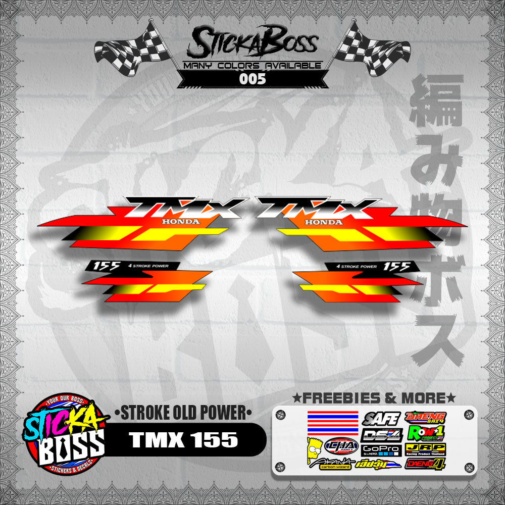 TMX 155 DECALS ( STROKE OLD POWER ) [ PREMIUM GLOSSY LAMINATED ]【WITH FREEBIES】