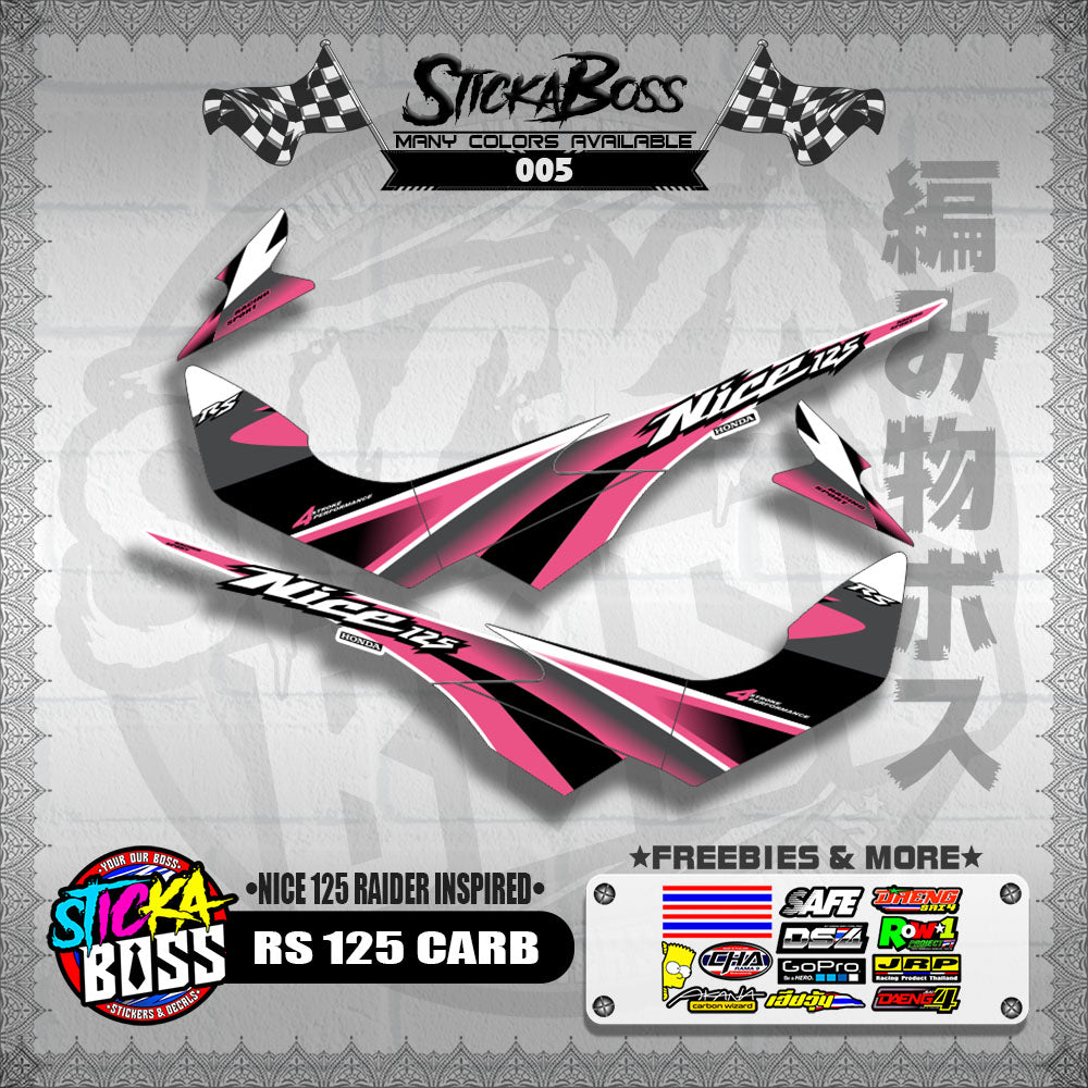 RS 125 CARB THAI DECALS ( NICE 125 RAIDER INSPIRED )【WITH FREEBIES】