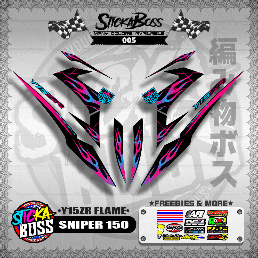SNIPER 150 DECALS ( Y15ZR FLAME )【WITH FREEBIES】