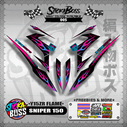 SNIPER 150 DECALS ( Y15ZR FLAME )【WITH FREEBIES】