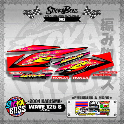 WAVE 125 S DECALS ( 2004 KARISMA )【WITH FREEBIES】