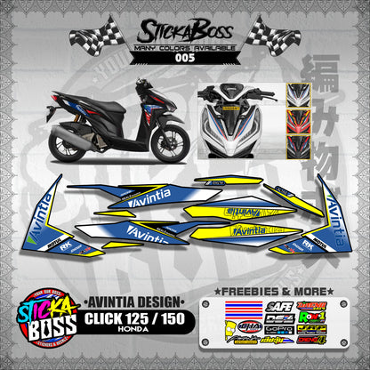 CLICK 125 / 150 V2 DECALS ( AVINTIA DESIGN )【WITH FREEBIES】