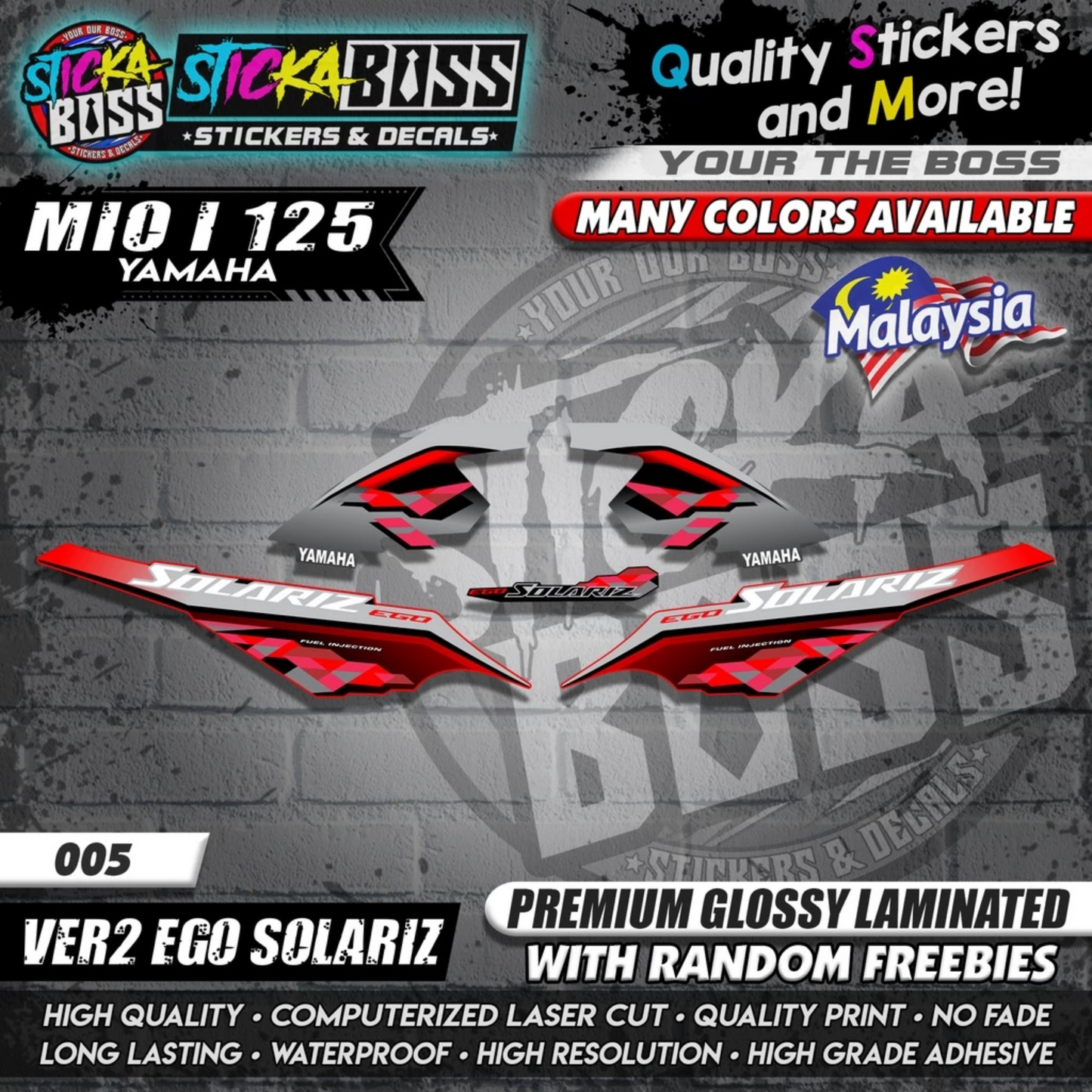 Mio i 125 Malaysian Decals ( Ver2 Ego Solariz )【WITH FREEBIES】Malaysia Concept
