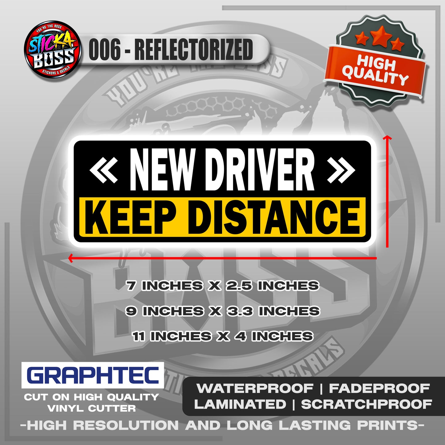 NEW DRIVER / LADY DRIVER / STUDENT DRIVER | VINYL WATERPROOF STICKER | PREMIUM LAMINATED【PRINTED】
