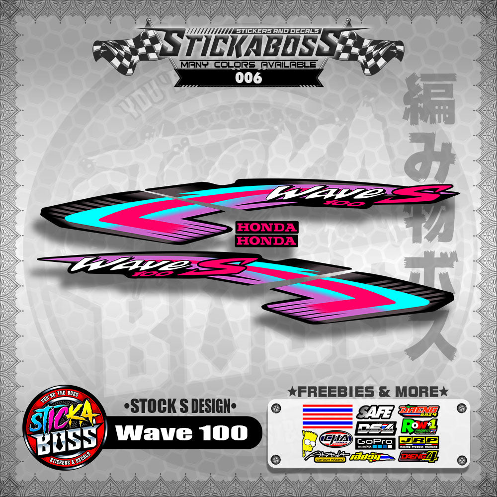 HONDA WAVE 100 ALPHA OLD STOCK DECALS ( S DESIGN )【WITH FREEBIES】