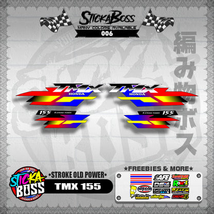 TMX 155 DECALS ( STROKE OLD POWER ) [ PREMIUM GLOSSY LAMINATED ]【WITH FREEBIES】