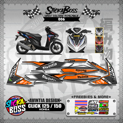 CLICK 125 / 150 V2 DECALS ( AVINTIA DESIGN )【WITH FREEBIES】