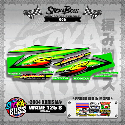 WAVE 125 S DECALS ( 2004 KARISMA )【WITH FREEBIES】