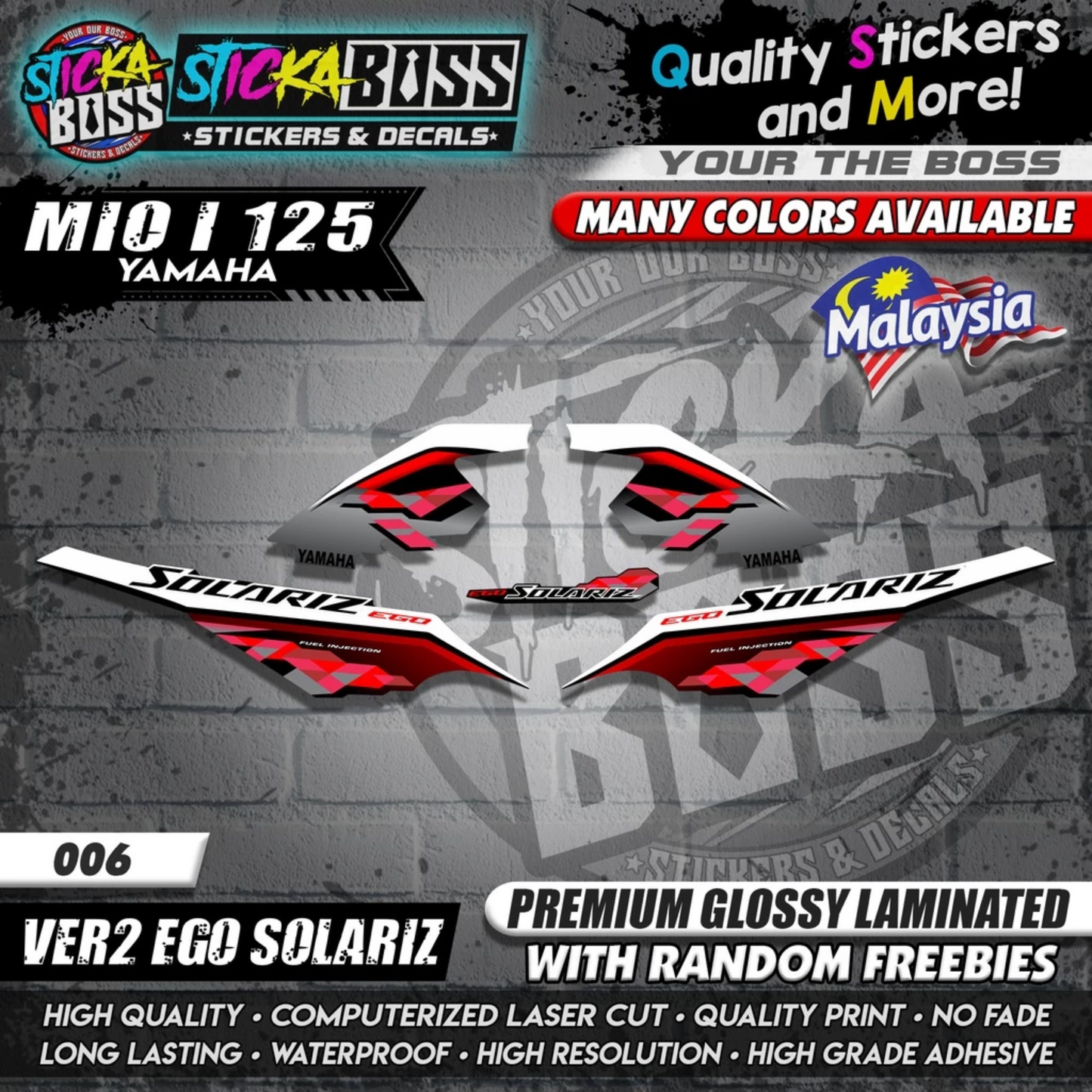 Mio i 125 Malaysian Decals ( Ver2 Ego Solariz )【WITH FREEBIES】Malaysia Concept