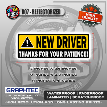 NEW DRIVER / LADY DRIVER / STUDENT DRIVER | VINYL WATERPROOF STICKER | PREMIUM LAMINATED【PRINTED】