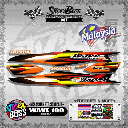 HONDA WAVE 100 ( MALAYSIAN STOCK DECALS )【WITH FREEBIES】