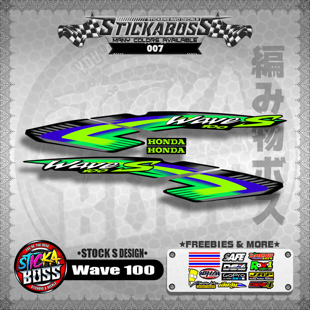 HONDA WAVE 100 ALPHA OLD STOCK DECALS ( S DESIGN )【WITH FREEBIES】