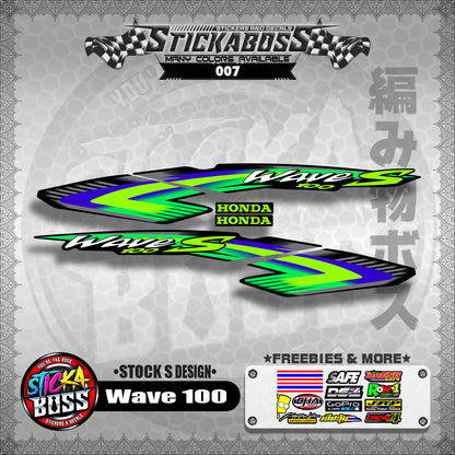 HONDA WAVE 100 ALPHA OLD STOCK DECALS ( S DESIGN )【WITH FREEBIES】