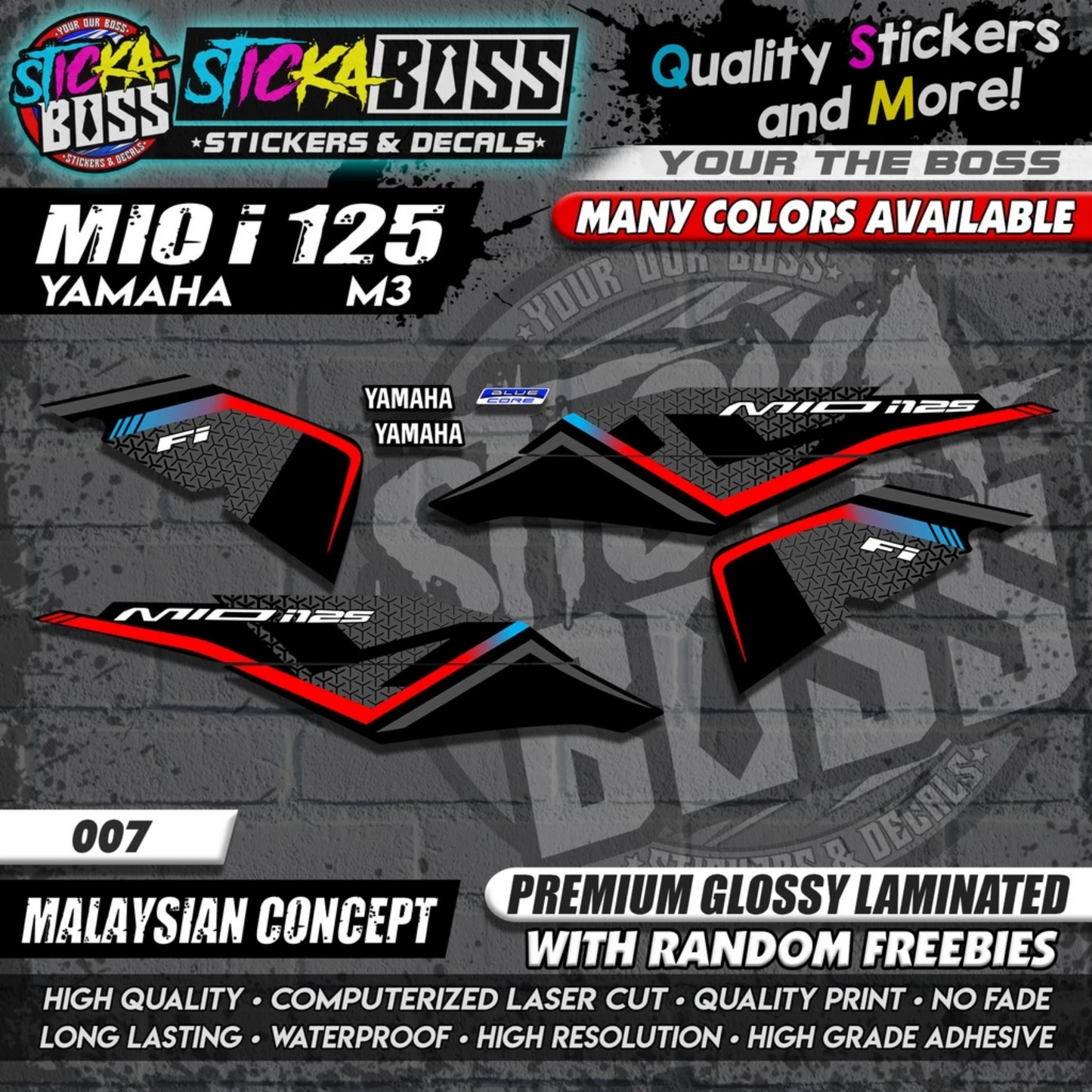 Mio i 125 Stock Decals M3 (Malaysian Concept)【WITH FREEBIES】