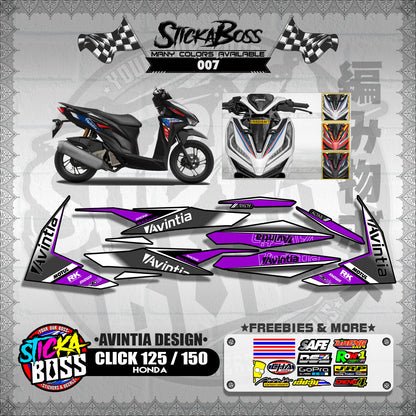 CLICK 125 / 150 V2 DECALS ( AVINTIA DESIGN )【WITH FREEBIES】