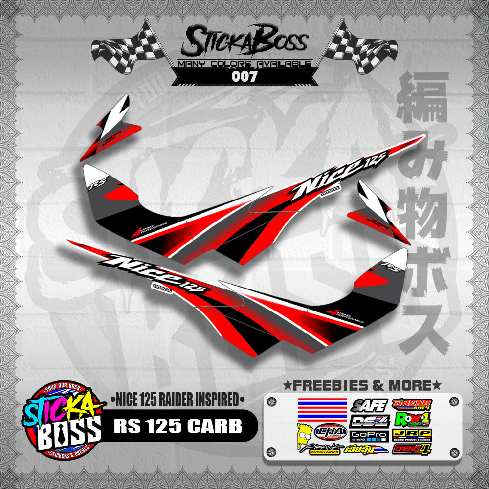 RS 125 CARB THAI DECALS ( NICE 125 RAIDER INSPIRED )【WITH FREEBIES】