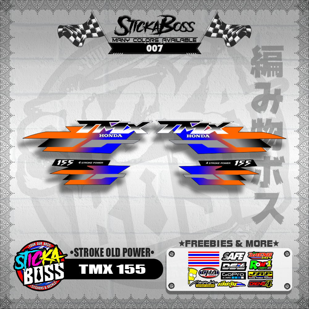 TMX 155 DECALS ( STROKE OLD POWER ) [ PREMIUM GLOSSY LAMINATED ]【WITH FREEBIES】