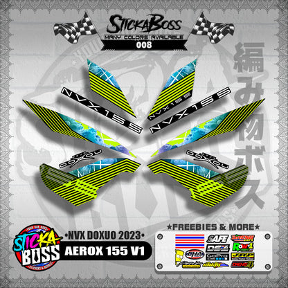 AEROX 155 V1 DECALS ( NVX DOXUO 2023 )【WITH FREEBIES】