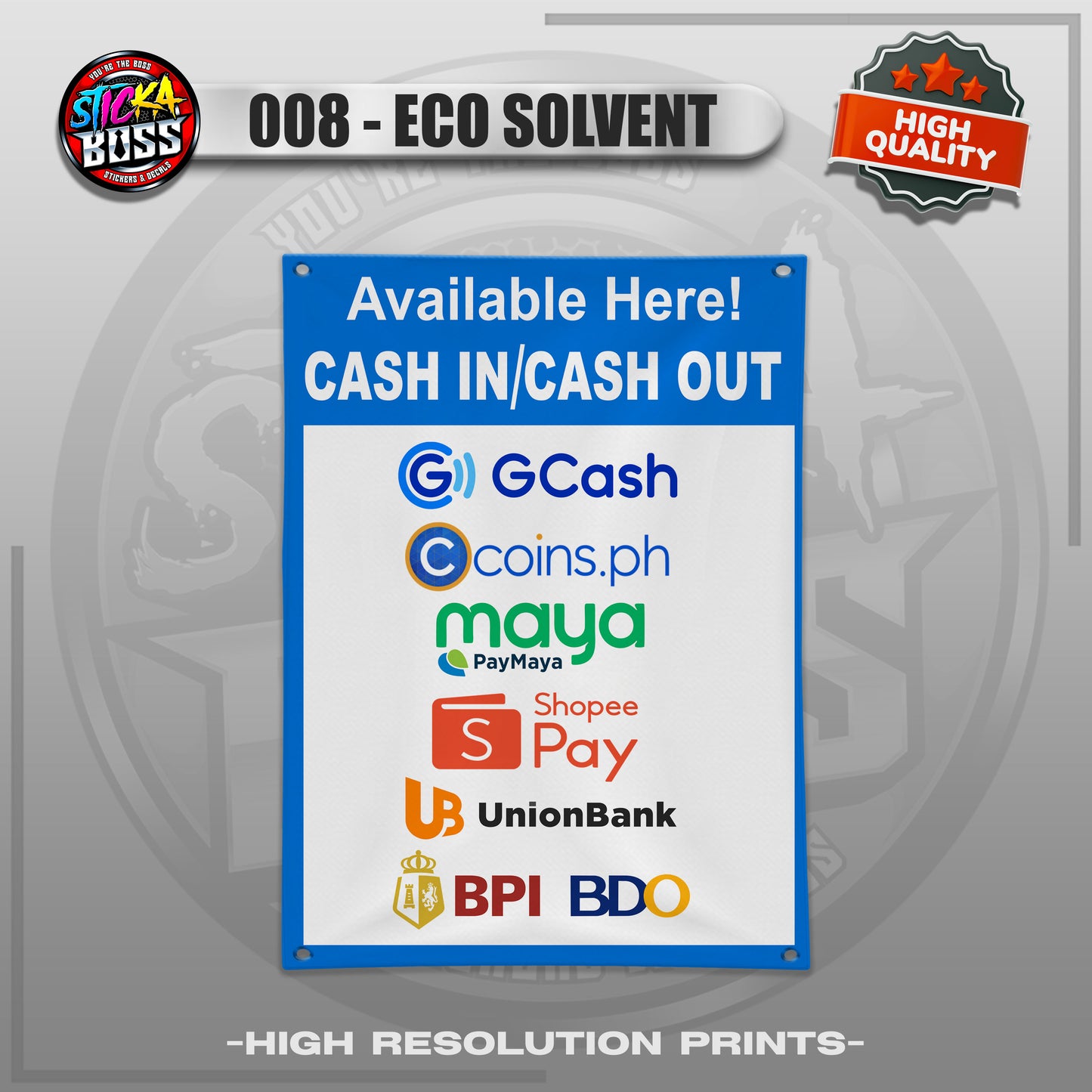 TARPAULIN BILLS PAYMENT, CASH IN - CASH OUT, ETC. |  TARPAULIN HIGH RESOLUTION PRINT【STICKABOSS】