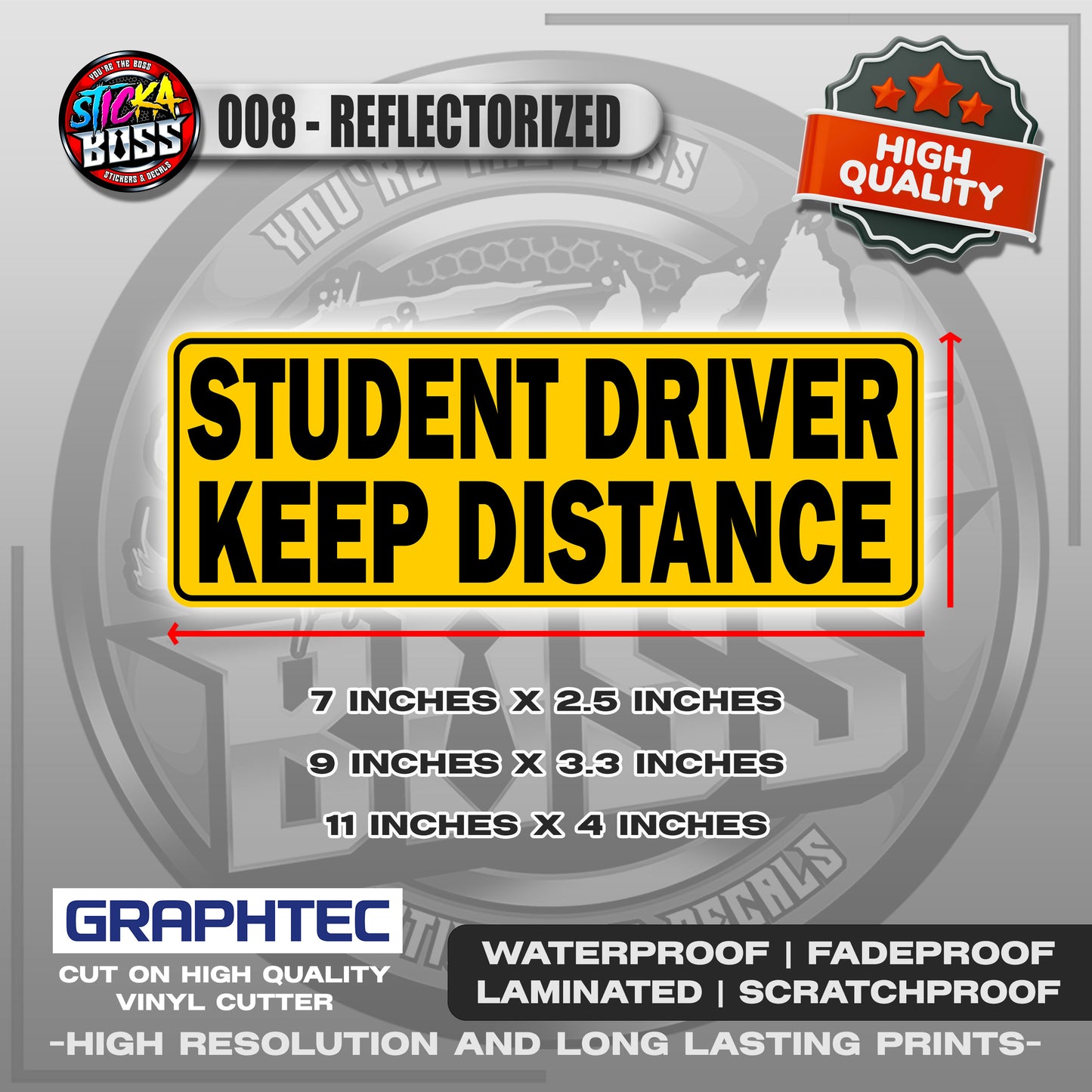 NEW DRIVER / LADY DRIVER / STUDENT DRIVER | VINYL WATERPROOF STICKER | PREMIUM LAMINATED【PRINTED】