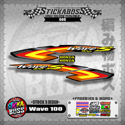 HONDA WAVE 100 ALPHA OLD STOCK DECALS ( S DESIGN )【WITH FREEBIES】