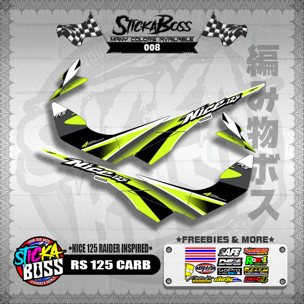 RS 125 CARB THAI DECALS ( NICE 125 RAIDER INSPIRED )【WITH FREEBIES】