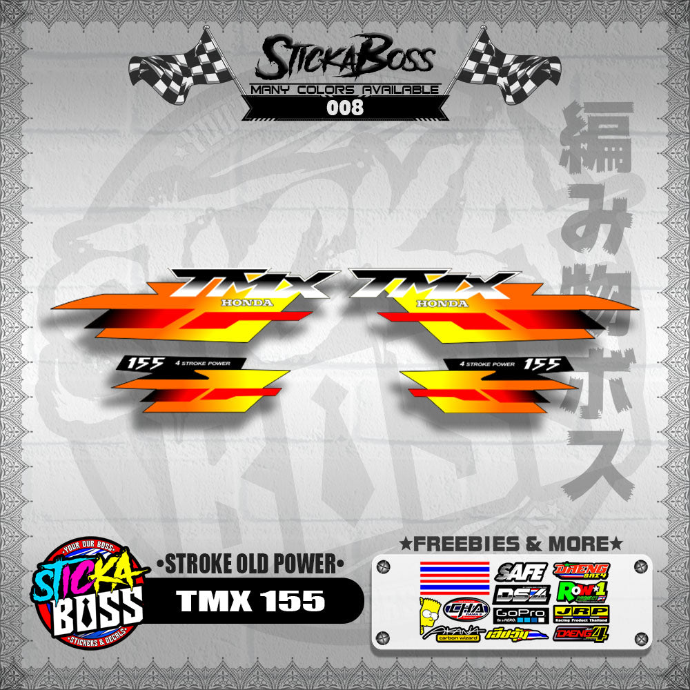 TMX 155 DECALS ( STROKE OLD POWER ) [ PREMIUM GLOSSY LAMINATED ]【WITH FREEBIES】