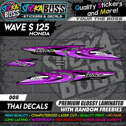 WAVE 125 S (THAI DECALS) [ASSORTED COLORS]【PREMIUM GLOSSY LAMINATED】