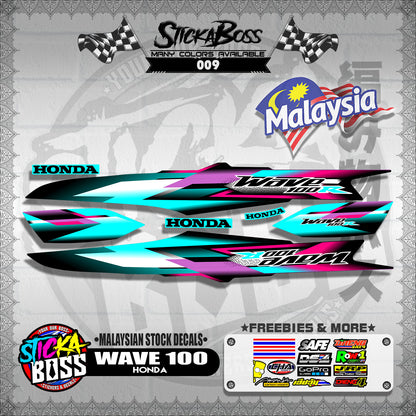 HONDA WAVE 100 ( MALAYSIAN STOCK DECALS )【WITH FREEBIES】
