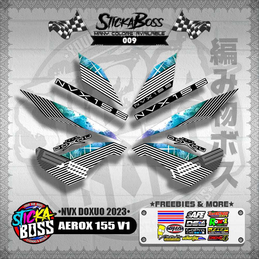AEROX 155 V1 DECALS ( NVX DOXUO 2023 )【WITH FREEBIES】