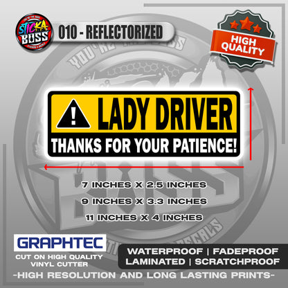 NEW DRIVER / LADY DRIVER / STUDENT DRIVER | VINYL WATERPROOF STICKER | PREMIUM LAMINATED【PRINTED】