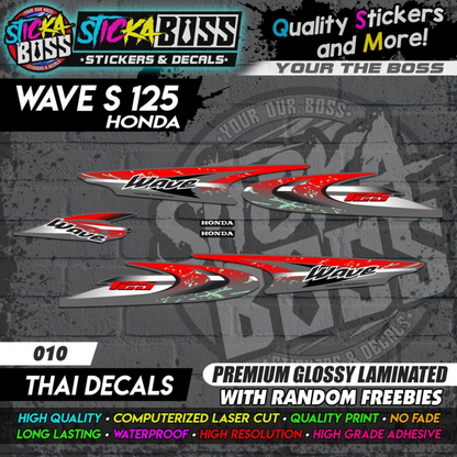 WAVE 125 S (THAI DECALS) [ASSORTED COLORS]【PREMIUM GLOSSY LAMINATED】
