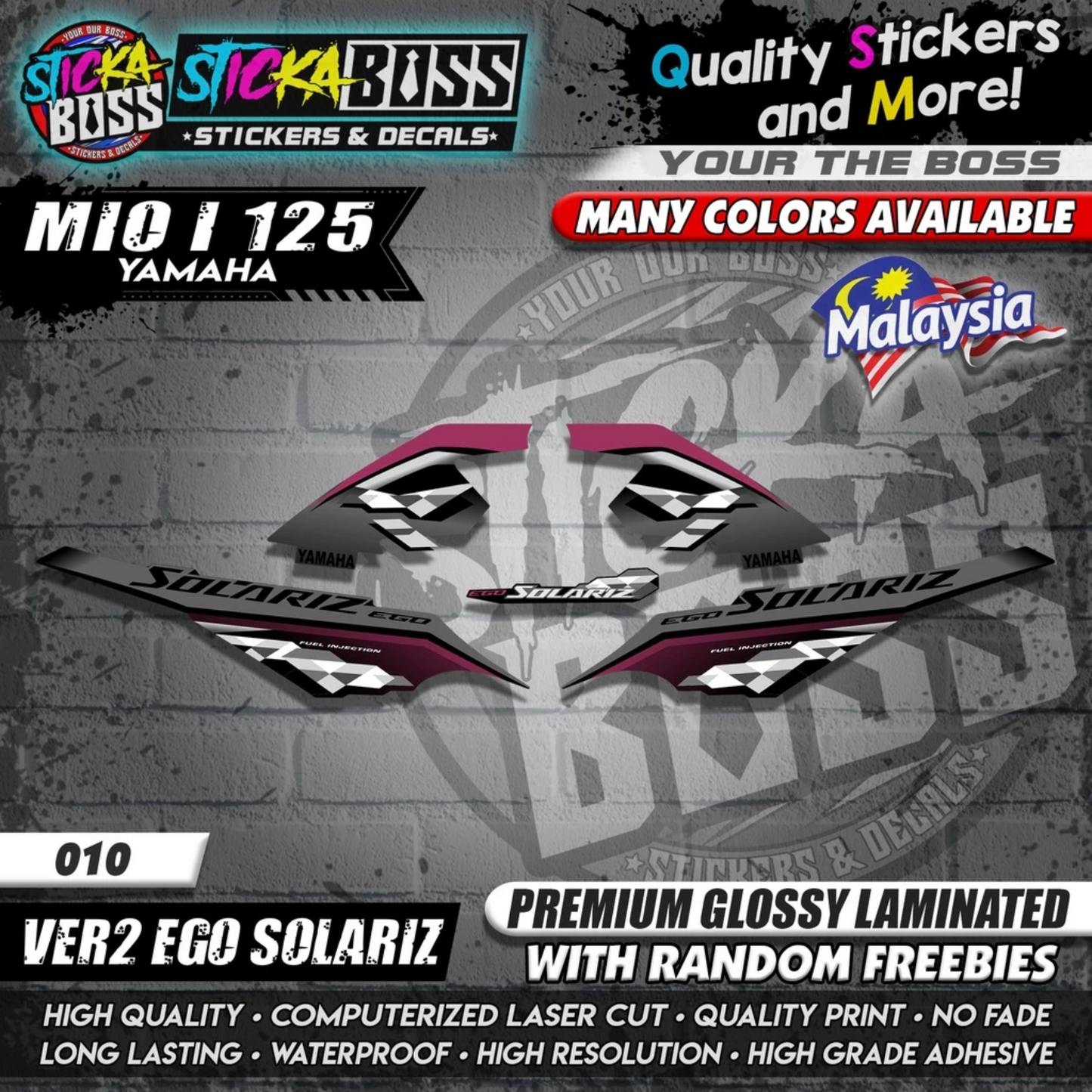 Mio i 125 Malaysian Decals ( Ver2 Ego Solariz )【WITH FREEBIES】Malaysia Concept