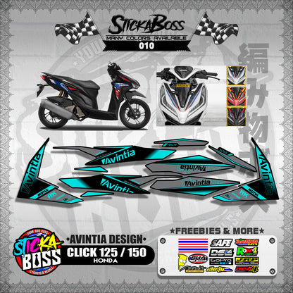 CLICK 125 / 150 V2 DECALS ( AVINTIA DESIGN )【WITH FREEBIES】