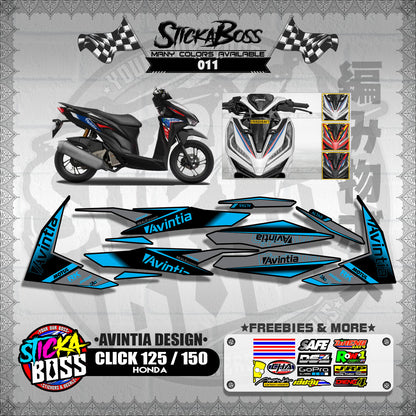 CLICK 125 / 150 V2 DECALS ( AVINTIA DESIGN )【WITH FREEBIES】