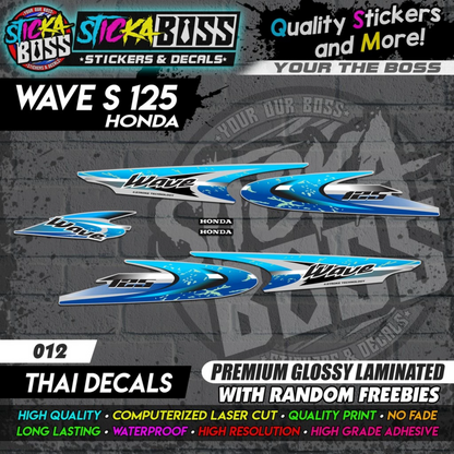 WAVE 125 S (THAI DECALS) [ASSORTED COLORS]【PREMIUM GLOSSY LAMINATED】