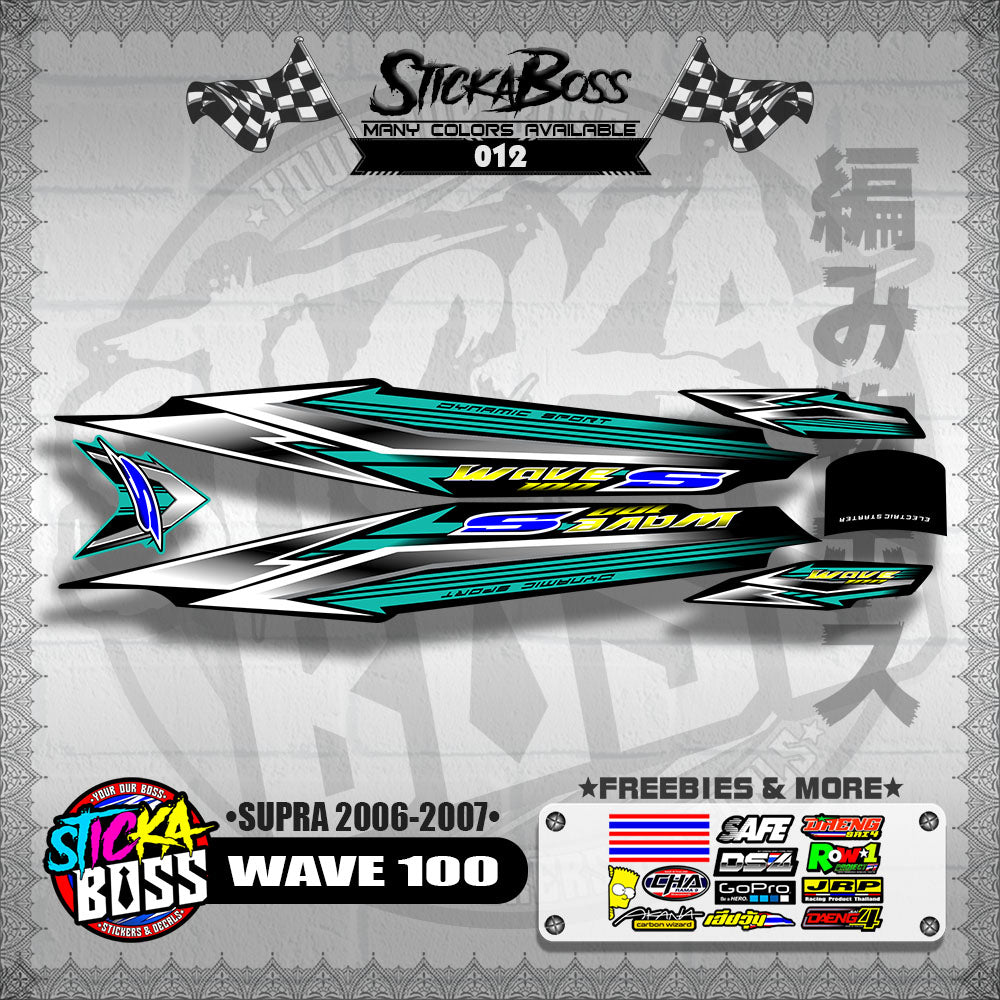 WAVE 100 DECALS ( SUPRA 2006-2007 )【WITH FREEBIES】