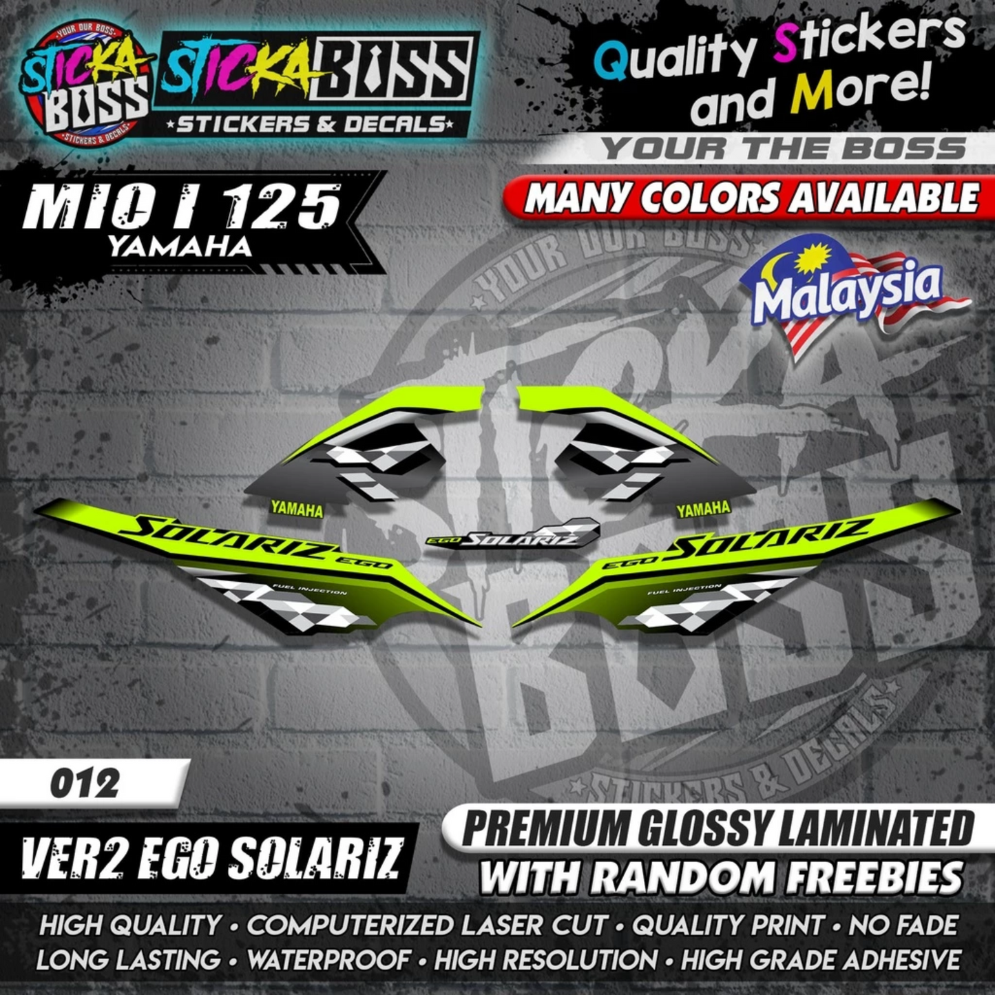 Mio i 125 Malaysian Decals ( Ver2 Ego Solariz )【WITH FREEBIES】Malaysia Concept
