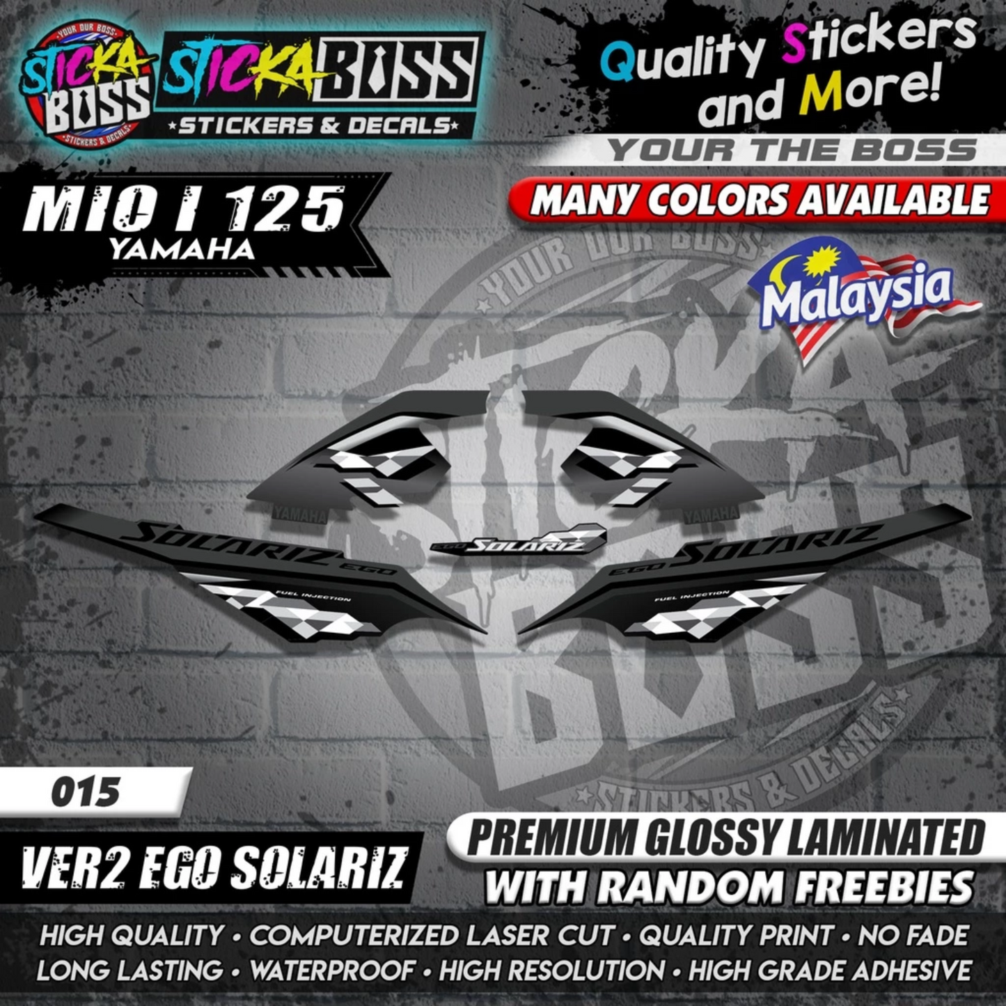 Mio i 125 Malaysian Decals ( Ver2 Ego Solariz )【WITH FREEBIES】Malaysia Concept
