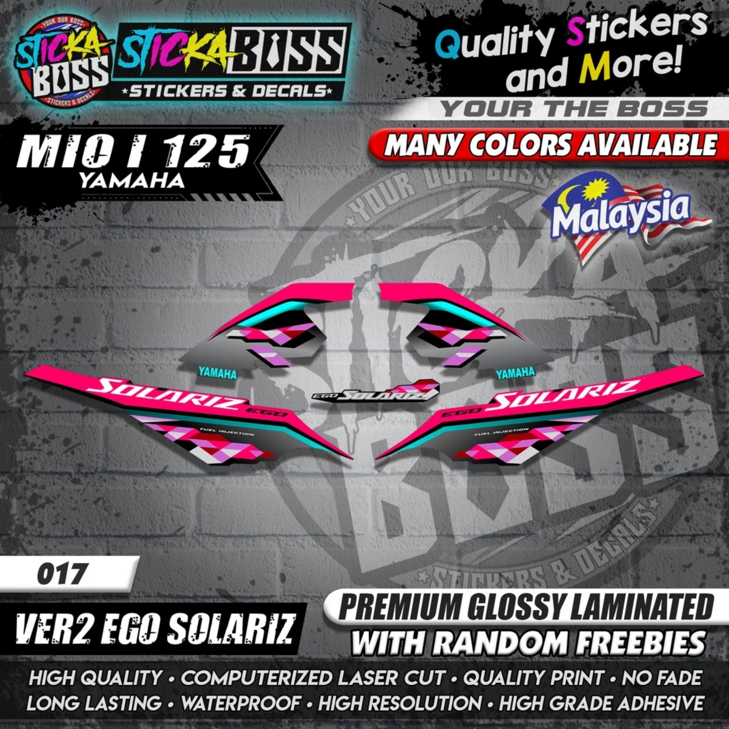 Mio i 125 Malaysian Decals ( Ver2 Ego Solariz )【WITH FREEBIES】Malaysia Concept