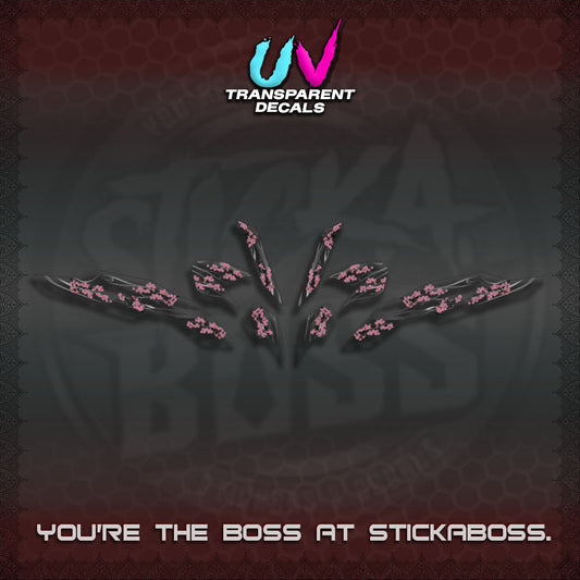 CLICK 125 V3 UV TRANSAPARENT DECALS (2026 SAKURA WIND DESIGN)STICKER DECALS By STICKABOSS