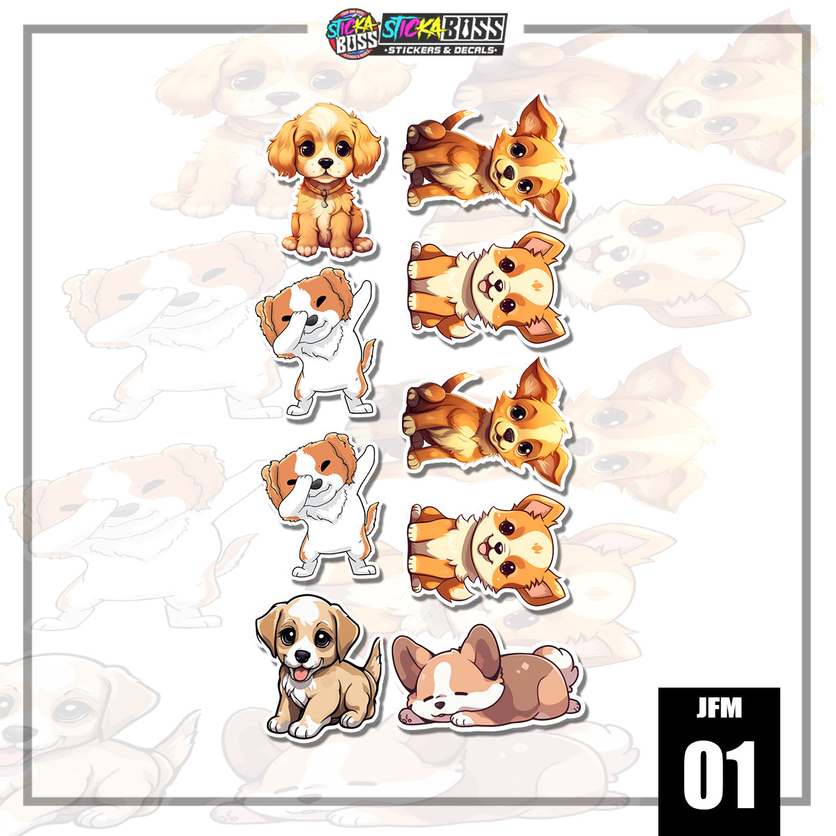 DOG  | STICKER SET ( VINYL STICKER DECALS )【Stickaboss】