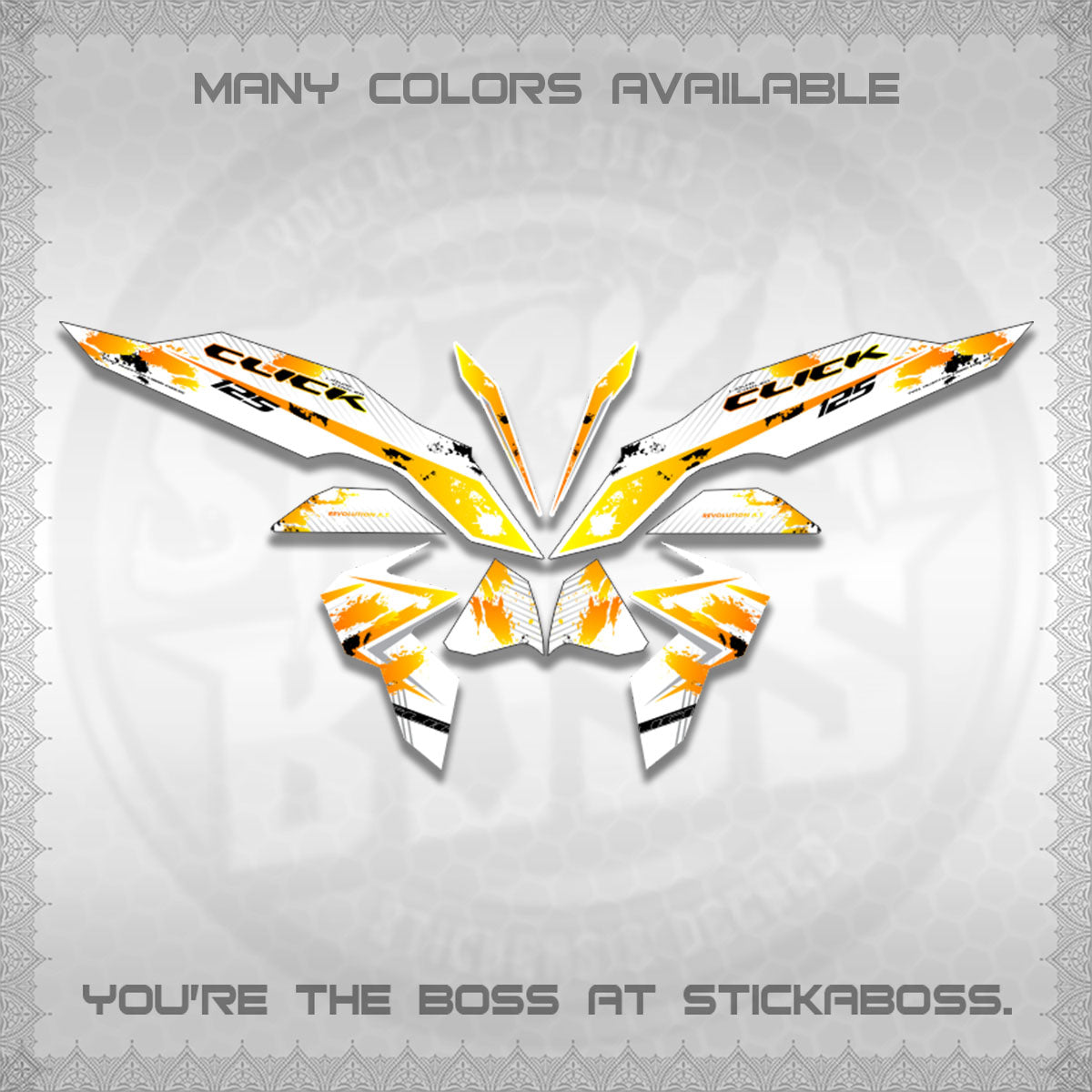 CLICK V3 MALAY FOR WHITE DECALS (HITAM STRIPING 03 MOTIF)STICKER DECALS By STICKABOSS