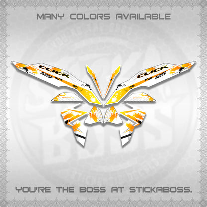 CLICK V3 MALAY FOR WHITE DECALS (HITAM STRIPING 03 MOTIF)STICKER DECALS By STICKABOSS