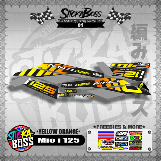 Mio i 125 Stock Decal (2019) [YELLOW-ORANGE]【PREMIUM GLOSSY LAMINATED】
