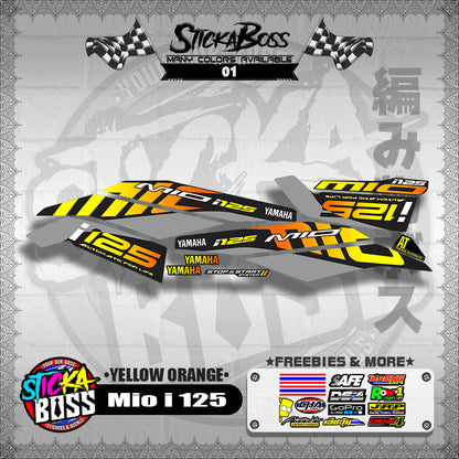 Mio i 125 Stock Decal (2019) [YELLOW-ORANGE]【PREMIUM GLOSSY LAMINATED】