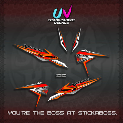【PREMIUM UV PRINT】TRANSPARENT CLICK 125 V3 VARIO DECALS (2026 KING 001 DESIGN)By STICKABOSS