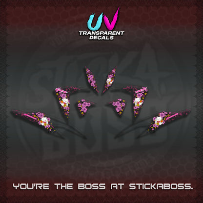 【PREMIUM UV PRINT】TRANSPARENT  CLICK 125 V2 DECALS (LUCKY CAT SAKURA STRIPING)By STICKABOSS